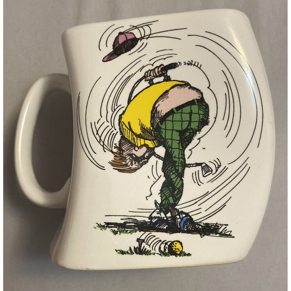 Vintage 1991 Golf Mug THE RESULTS OF OVER-SWING Golf Gifts Inc Funny Novelty